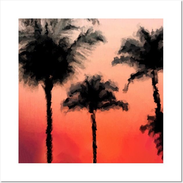 Silhouettes of Coconut trees Wall Art by DigitPaint